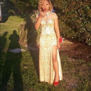 Sequin Prom Dress With Slit